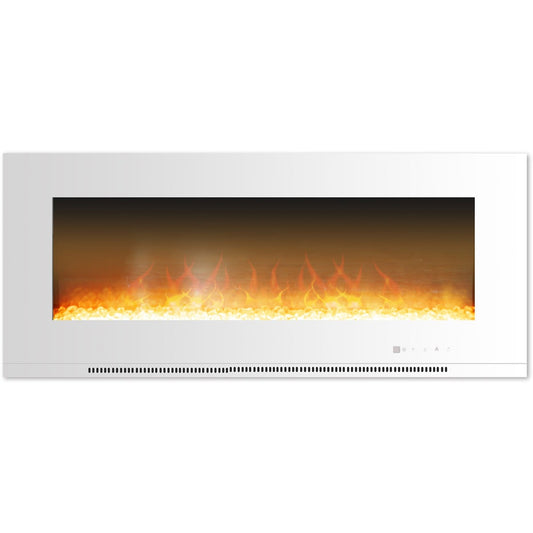 Cambridge 56-in W White Fan-forced Electric Fireplace CAM56WMEF-1WHT