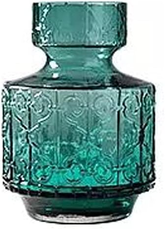 Retro Creative Vase Home Embossed Glass Vase Decoration Living Room Dining Table Center Flower Arrangement Decoration Flower Appliance Home Decor Vase (Size : 1) ()