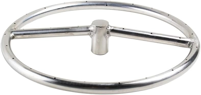 HPC Fire Round Stainless Steel Fire Pit Burner (FRS-12-LP), 12-Inch, Propane Gas