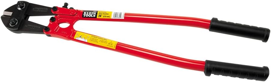 Klein Tools 63324 Bolt Cutter, Steel Handle, 24-Inch, Red