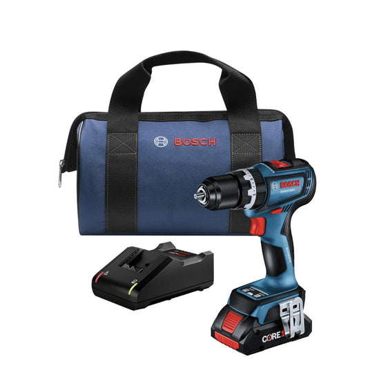 Restored Bosch GSB18V-800CB14-RT 18V Brushless Lithium-Ion 1/2 in. Cordless Connected-Ready Hammer Drill Driver Kit (4 Ah) (Refurbished)