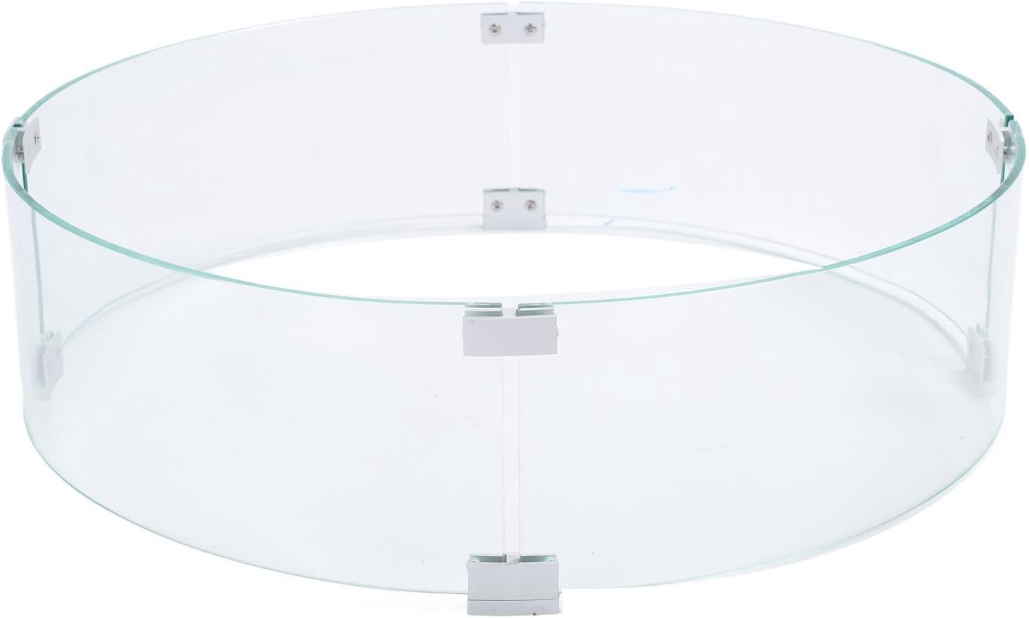 POCREATION Glass Fire Pit Wind Guard, Tempered Glass Windscreen with Aluminum Alloy Brackets, Ideal for Outdoor Fire Pits and Gatherings