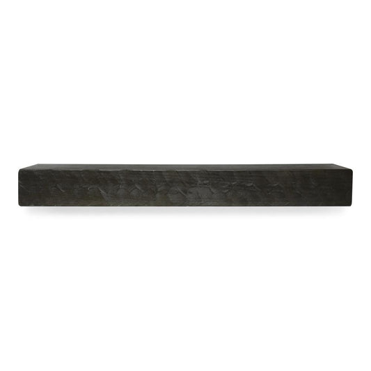Dogberry 72-in W x 5.5-in H x 9-in D Midnight Black Poplar Hollow Rough Hewn Fireplace Mantel MHEWN7205NGHTNONE