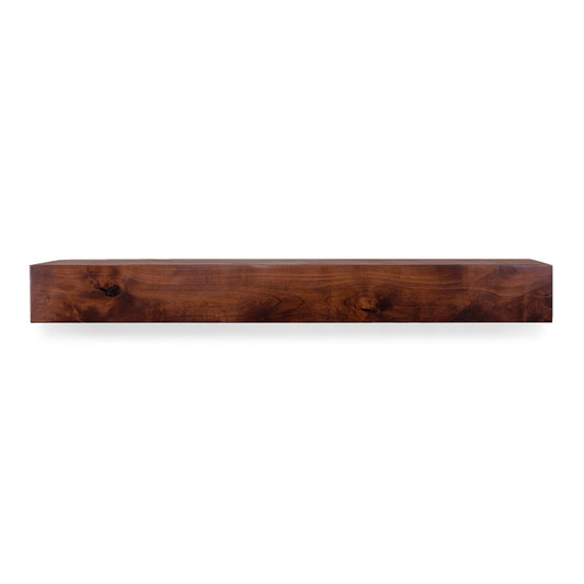 Dogberry 60-in W x 5.5-in H x 9-in D Mahogany Poplar Hollow Farmhouse Fireplace Mantel MFARM6005MHOGNONE