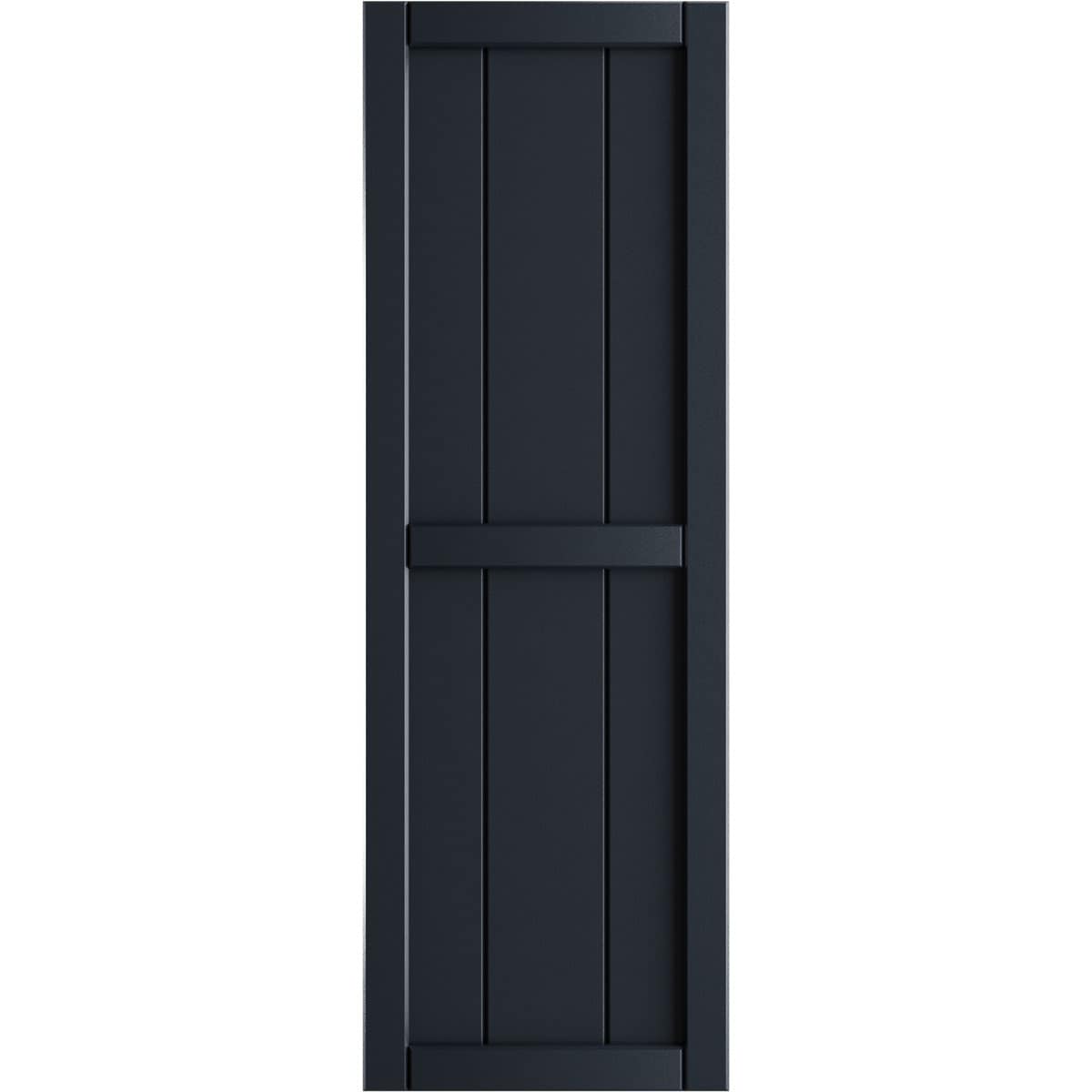 Ekena Millwork 10.75-in W x 79-in H Starless Night Blue Board and batten Framed Exterior Shutters ( 2 -Pack )