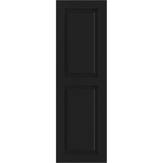 Ekena Millwork 18-in W x 59-in H Black Raised panel Exterior Shutters ( 2 -Pack )