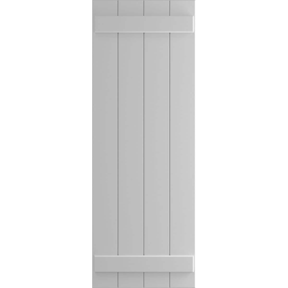 Ekena Millwork 21.5-in W x 56-in H Primed Paintable/Stainable Board and batten Exterior Shutters ( 2 -Pack )