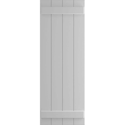 Ekena Millwork 21.5-in W x 56-in H Primed Paintable/Stainable Board and batten Exterior Shutters ( 2 -Pack )