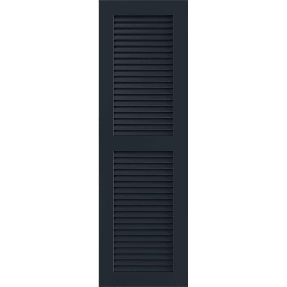 Ekena Millwork 12-in W x 78-in H Starless Night Blue Louvered Exterior Shutters ( 2 -Pack )