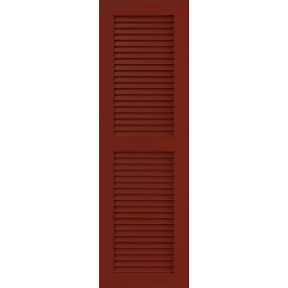 Ekena Millwork 18-in W x 66-in H Pepper Red Louvered Exterior Shutters ( 2 -Pack )