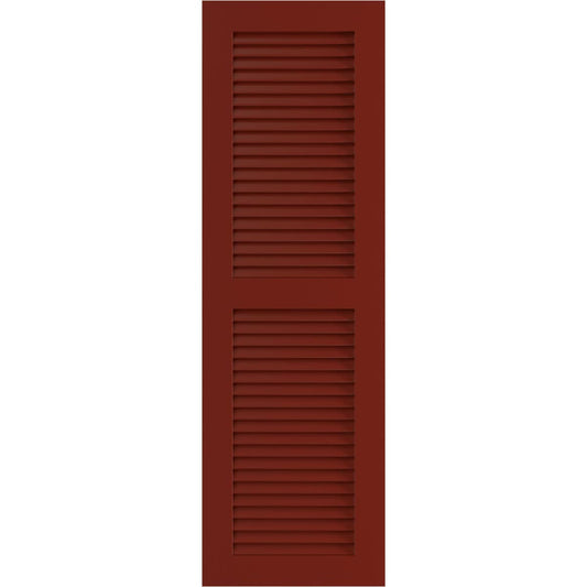 Ekena Millwork 18-in W x 66-in H Pepper Red Louvered Exterior Shutters ( 2 -Pack )