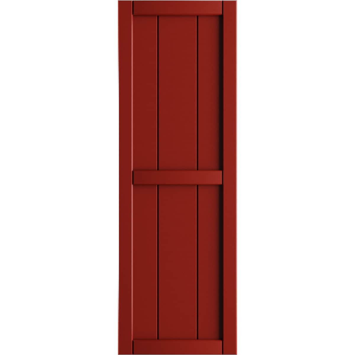 Ekena Millwork 10.75-in W x 94-in H Fire Red Board and batten Framed Exterior Shutters ( 2 -Pack )