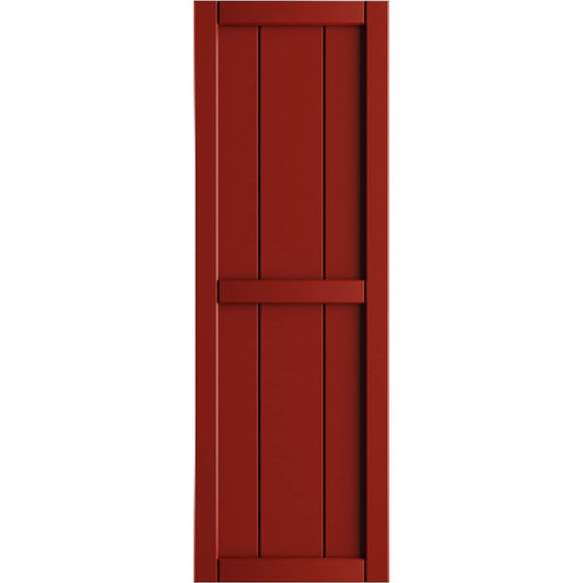 Ekena Millwork 10.75-in W x 94-in H Fire Red Board and batten Framed Exterior Shutters ( 2 -Pack )