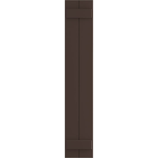 Ekena Millwork 10.75-in W x 77-in H Raisin Brown Board and batten Exterior Shutters ( 2 -Pack )