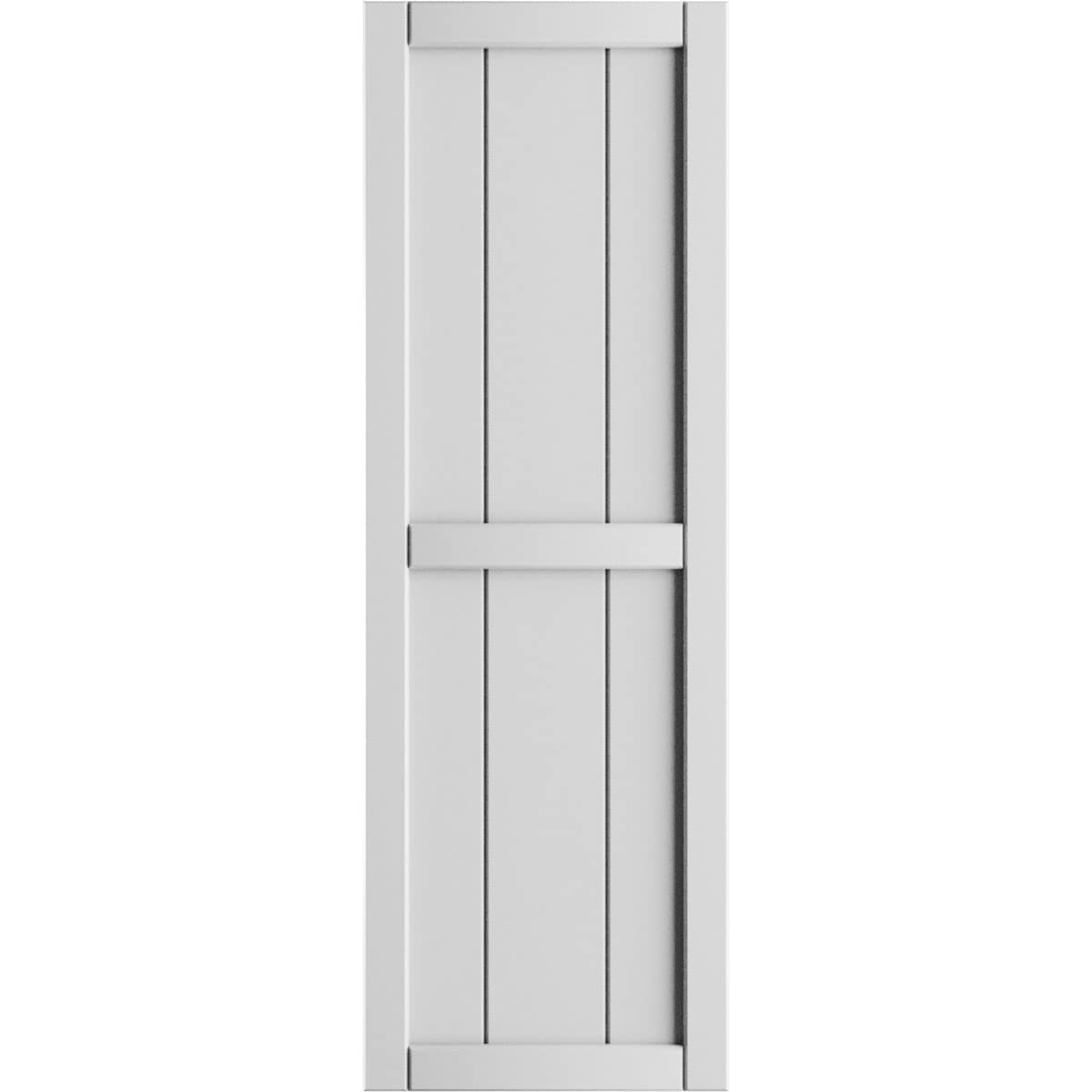 Ekena Millwork 16.125-in W x 62-in H Unfinished Paintable/Stainable Board and batten Framed Exterior Shutters ( 2 -Pack )