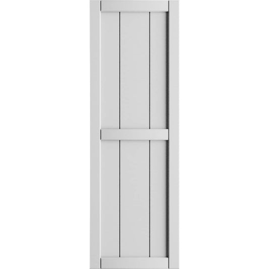 Ekena Millwork 10.75-in W x 98-in H Unfinished Paintable/Stainable Board and batten Framed Exterior Shutters ( 2 -Pack )