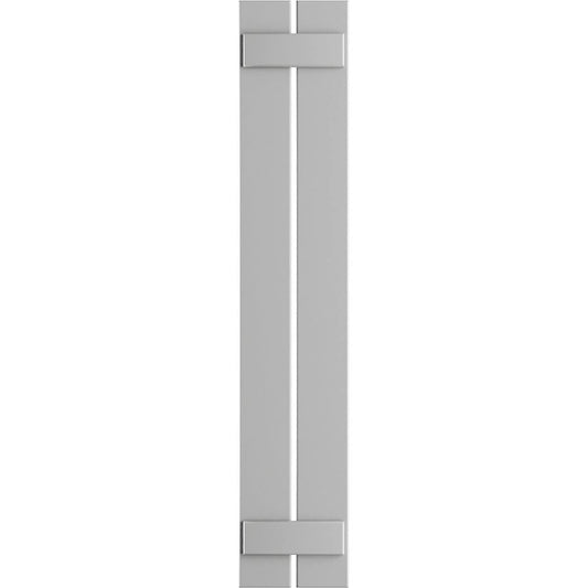 Ekena Millwork 11.25-in W x 57-in H Hailstorm Gray Board and batten Spaced Exterior Shutters ( 2 -Pack )