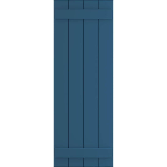 Ekena Millwork 21.5-in W x 35-in H Sojourn Blue Board and batten Exterior Shutters ( 2 -Pack )