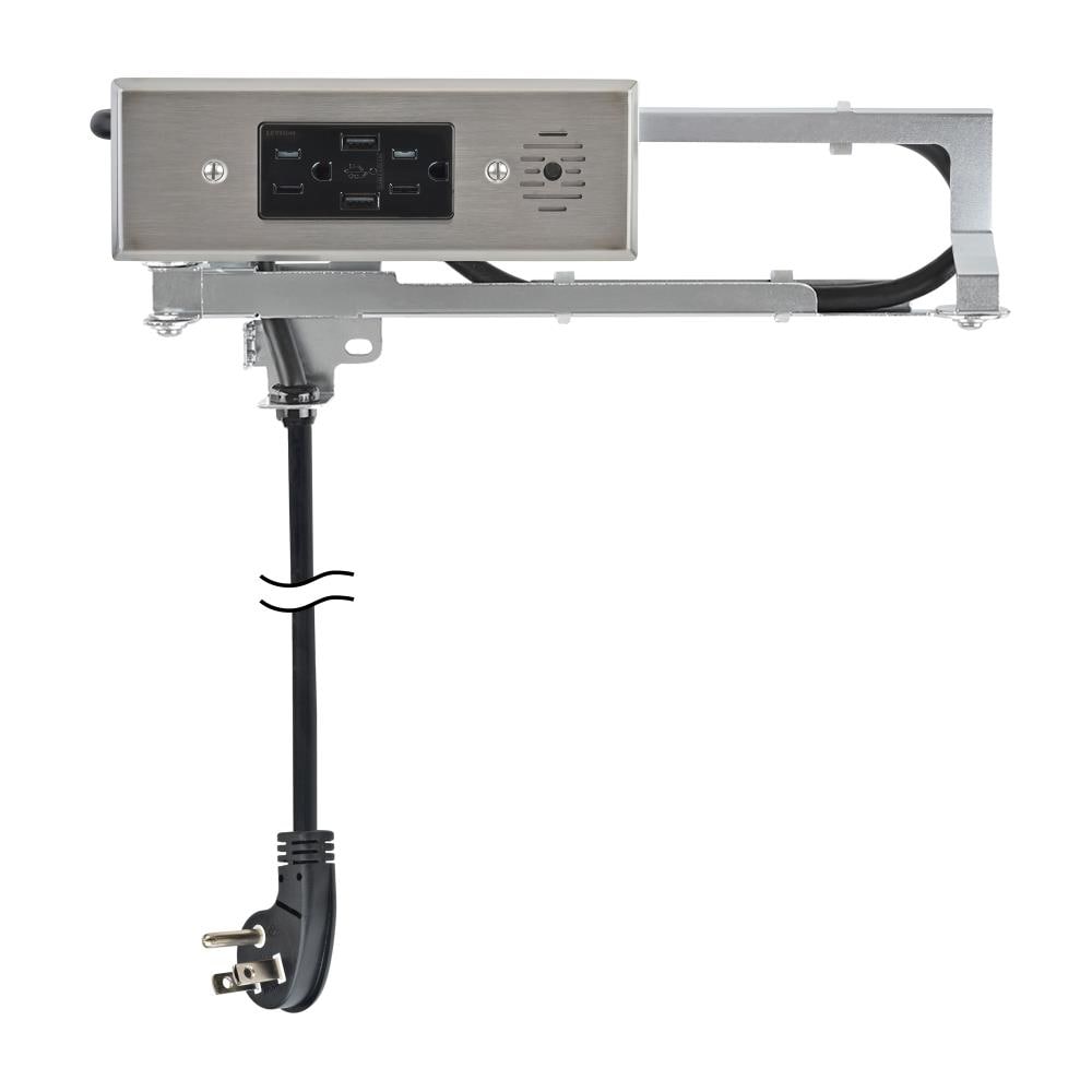 Docking Drawer Blade 15 -Amp 120/125-volt Tamper Resistant Residential/Commercial Duplex Outlet Dual Type A with Wall Plate, Stainless steel