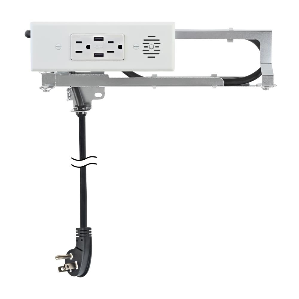 Docking Drawer Blade 15-Amp 120/125-volt Tamper Resistant Residential/Commercial Duplex Outlet Dual Type A with Wall Plate, White 1514-110W