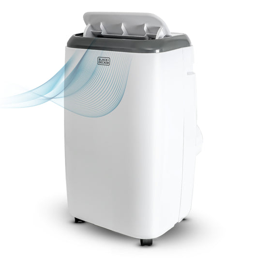 BLACK+DECKER 5000-BTU DOE (115-Volt) White Vented Portable Air Conditioner with Remote Cools 150-sq ft BPP05WTB