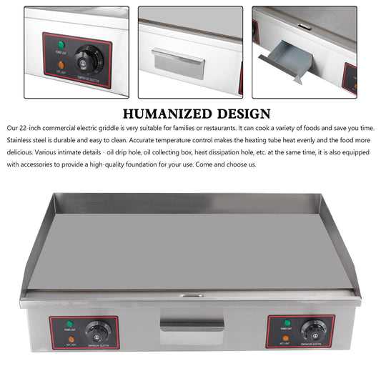 4400W 30" Commercial Electric Countertop Griddle High performance Countertop Grill