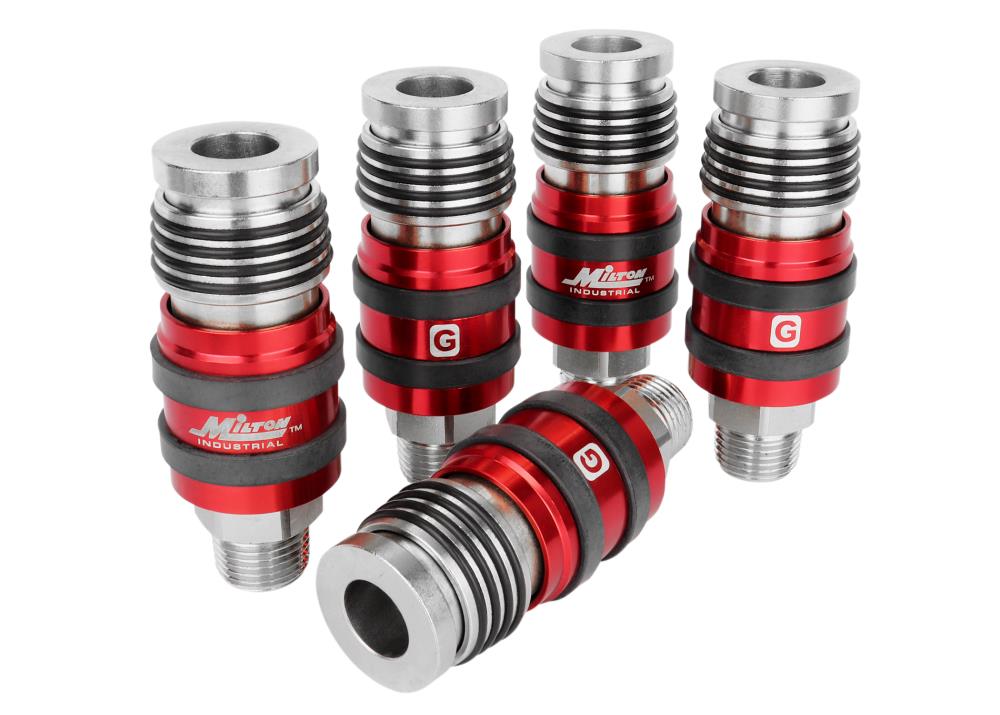 Milton 2 In ONE Universal Safety Exhaust Coupler &#8211; 1/2-in MNPT x 1/2-in Body Flow BX 5 1774