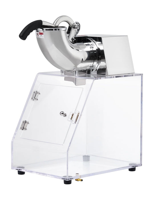 440LBS/H Commercial Ice Crusher Machine, 350W Electric Snow Cone Machine With 2 Blades, Professional Stainless Steel Ice Shaver Machine With 3L Ice Storage Box for Restaurant Bars Home
