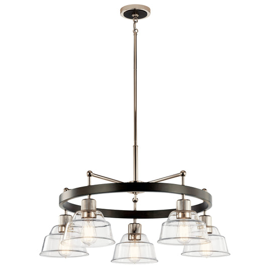 Kichler Eastmont 5 -Light Polished Nickel Industrial For Use in Bedrooms, Dining Rooms, Foyers, Kitchens, Living Rooms Chandelier 4663025