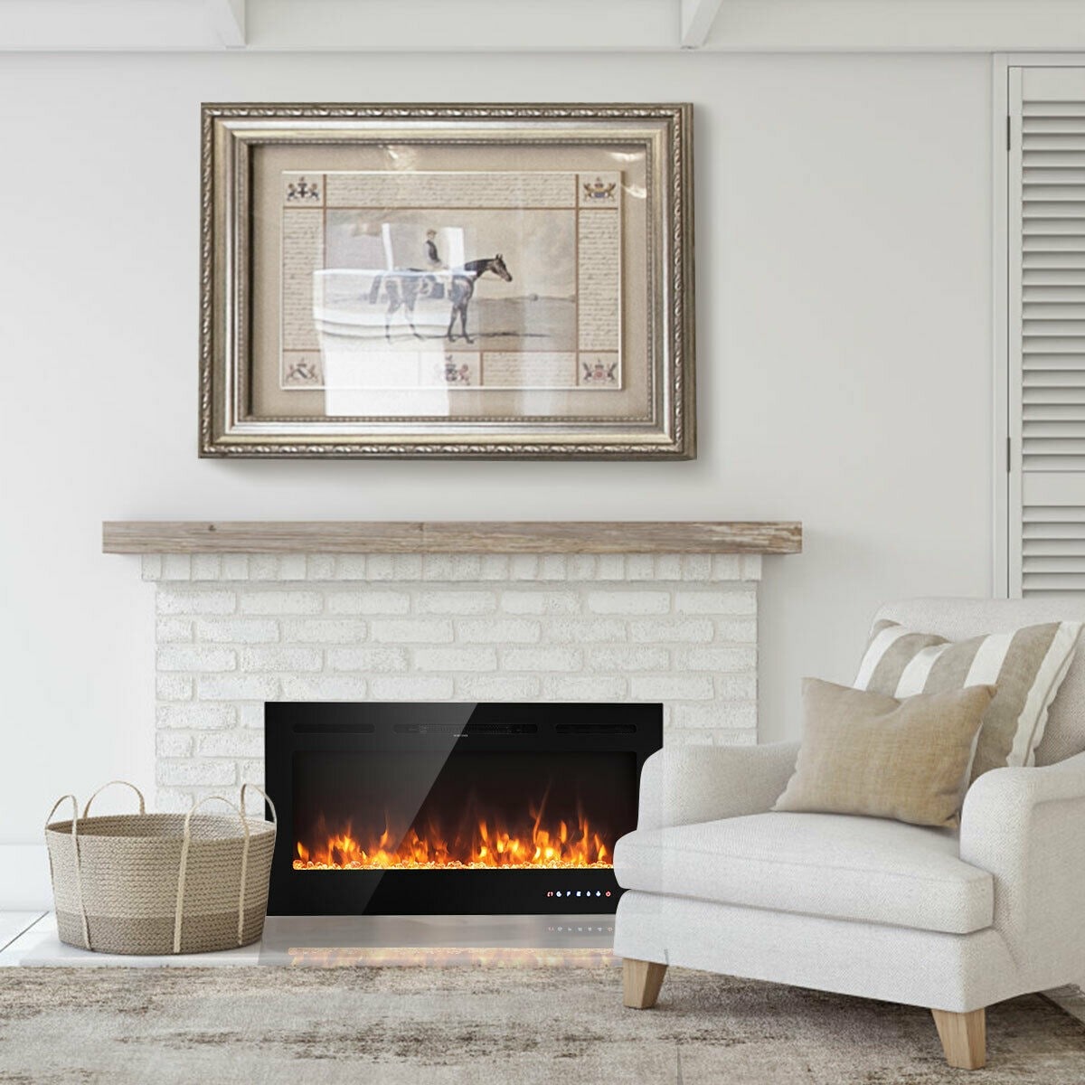 Clihome 40-in W Black LED Electric Fireplace CWCH-EPA24726US