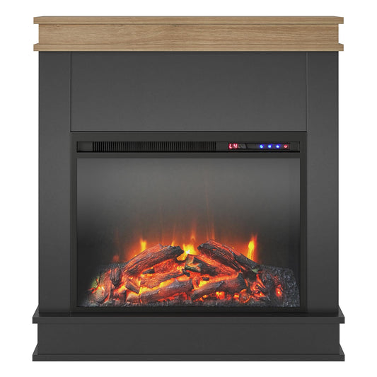 Ameriwood Home 29.69-in W Black Fan-forced Electric Fireplace 1277501COM