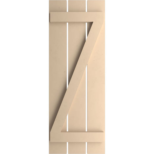 Ekena Millwork 17.5-in W x 70-in H Smooth Paintable/Stainable Board and batten Spaced with z-bar Exterior Shutters ( 2 -Pack )