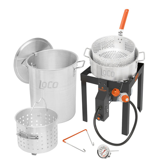 LoCo COOKERS 144-Sq in Stainless and Black Portable Liquid Propane Grill LCBFSKSS