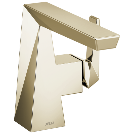 Delta Trillian Lumicoat Polished Nickel Single hole 1-handle WaterSense Low-arc Residential Handle Bathroom Sink Faucet with Deck Plate
