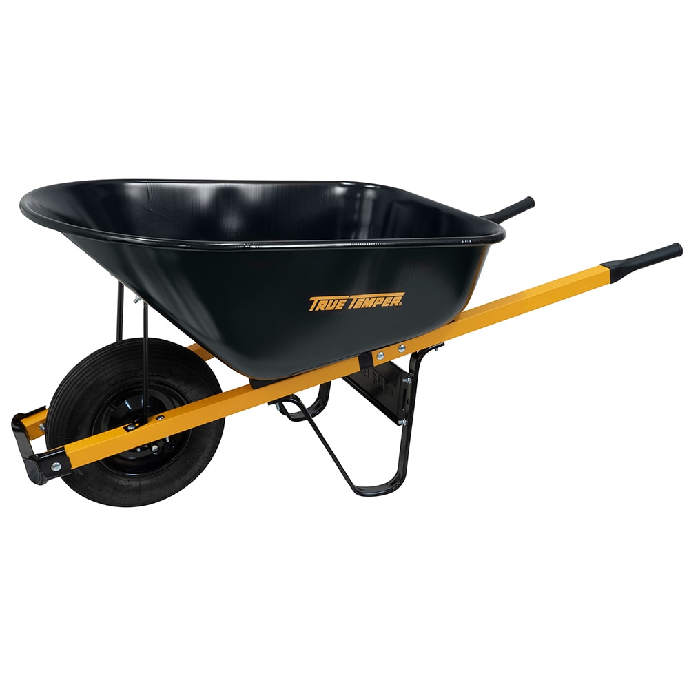 True Temper 6-cu ft 1 Wheel Steel Push Wheelbarrow R6STPTEC