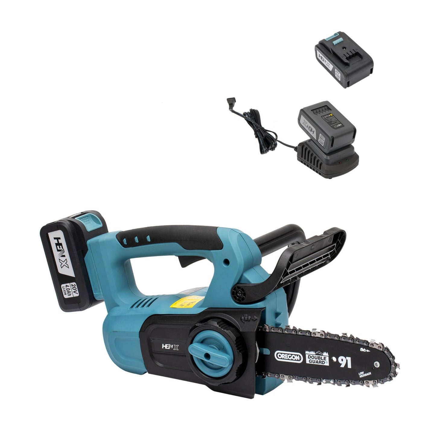 Henx 20-volt 8-in Battery 4 Amp 4 Ah Chainsaw (Battery and Charger Included) H20LJ08