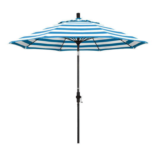 California Umbrella 9-ft Aluminum Blue Auto-tilt Market Patio Umbrella