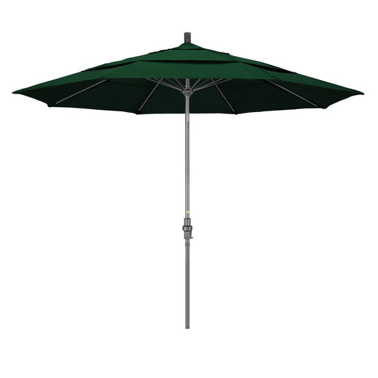 California Umbrella 11-ft Aluminum Green Auto-tilt Market Patio Umbrella