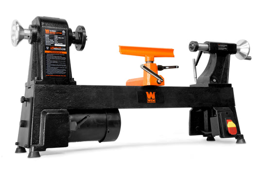 WEN LA3424 4.5-Amp 12-Inch by 18-Inch 5-Speed Benchtop Wood Lathe with Cast Iron Table - Black LA3424