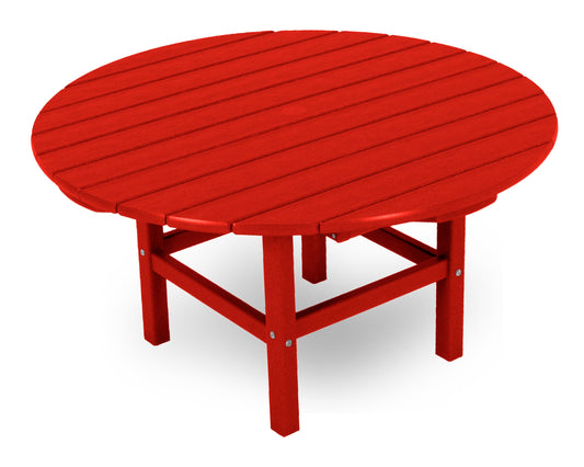 POLYWOOD Tables Round Outdoor Coffee Table 37-in W x 37-in L with Umbrella Hole