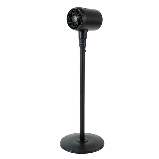 GZMR 7-in 120-Volt 6-Speed Indoor Black Oscillating Pedestal Fan with Remote GZ-DHFTRO7B