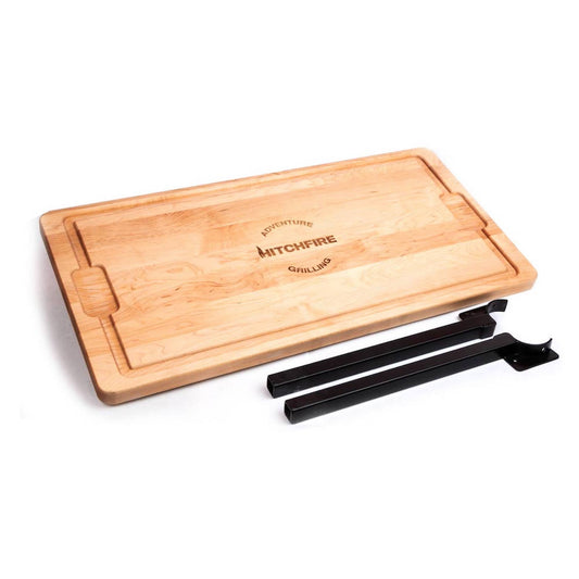 Hitchfire Wooden Multi-Purpose Rack with 15-in x 30-in Cutting Board and Reinforced Steel Base HFG01ST01