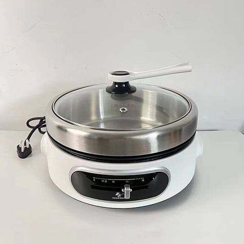 4L Multi-Function Electric Hot Pot - Split Design for Steaming, Frying, Roasting & Boiling, Non-Stick Coating, Adjustable Temperature Control, Family-Size Electric Cooker for Hot Pot, Grill & More