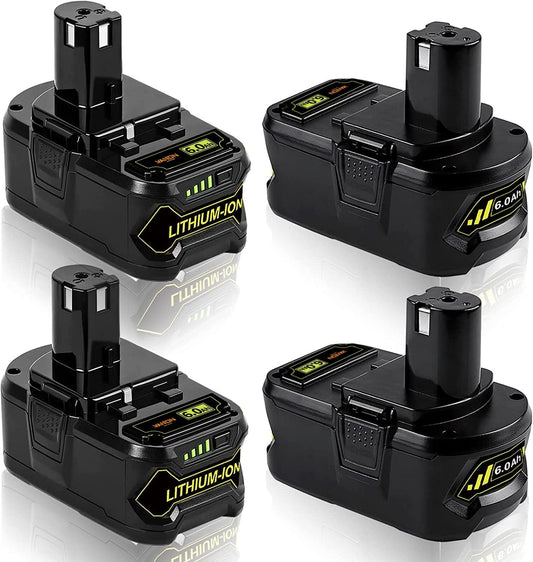 4Pack For RYOBI P108 18V One+ Plus High Capacity Battery 18 Volt Lithium-Ion New 6.0Ah