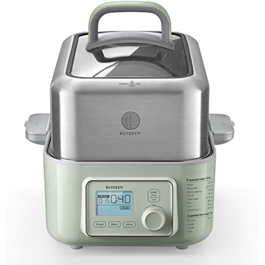 5-Quart Electric Food Steamer for Cooking, One Touch Vegetable Steamer, Digital Multifunctional Steamer, Quick Steam in 60s, Stainless Steel Steamer Tray, No Stew Pots Included