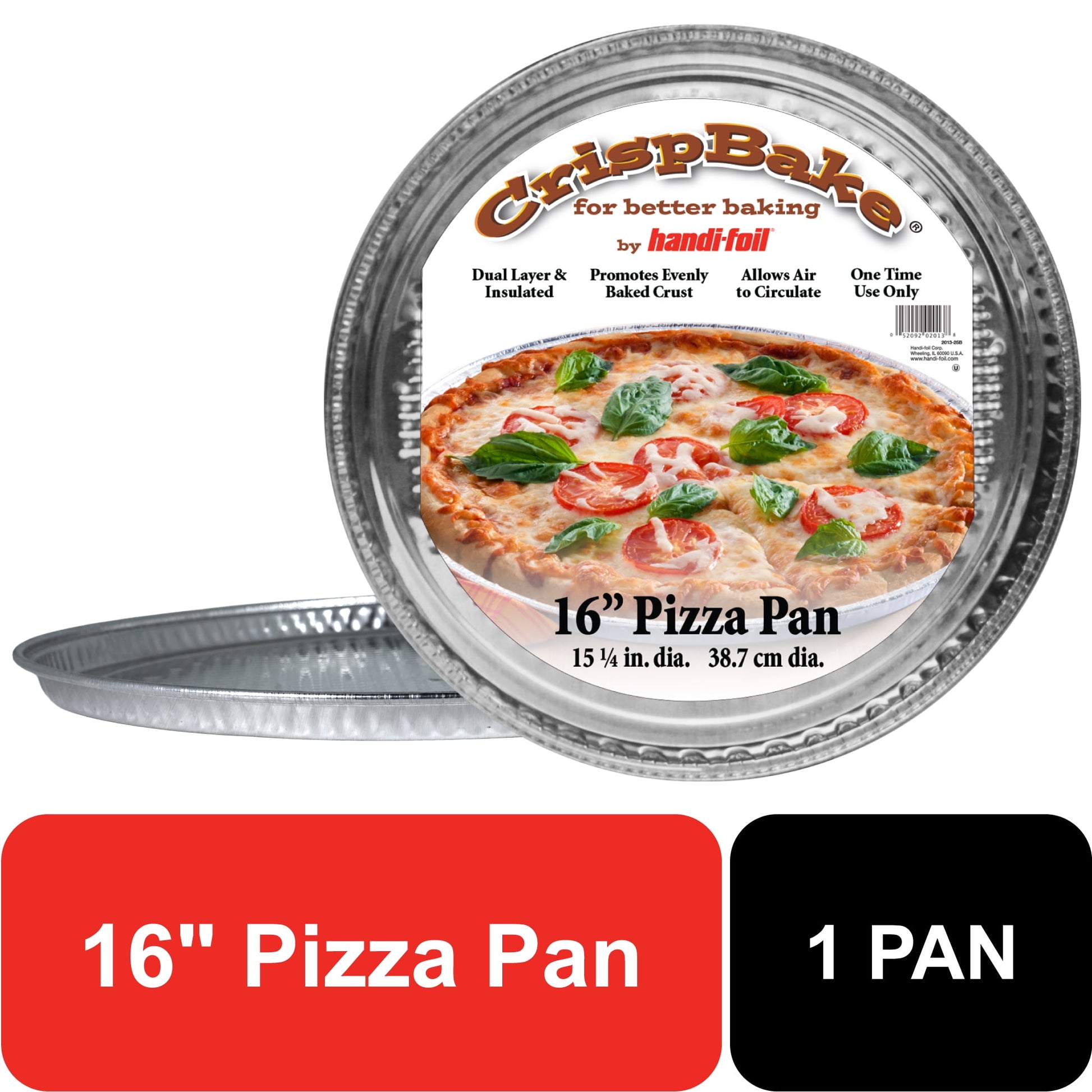 (5 pack) Handi-Foil Super King Crisp Bake 16" Aluminum Round Giant Pizza Pan, 1 Count