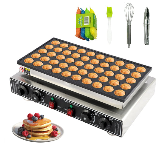 50 PCS Mini Pancakes Maker Machine,110V Mini Dutch Pancake Maker,1800W Commercial Electric Nonstick Waffle Maker Machine for Home and Restaurants