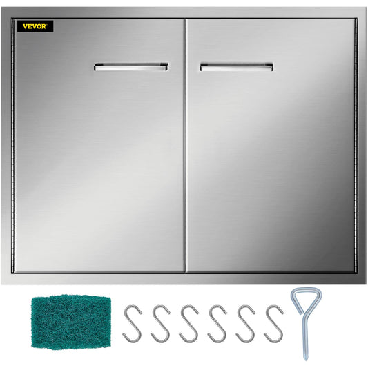 VEVOR 33 x 23-IN Outdoor Kitchen Doors Built-In Grill Cabinet Double Doors BXGCGM30433W23H01V0