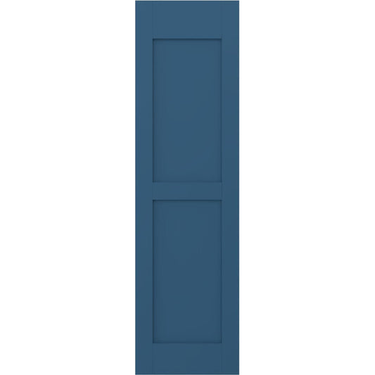 Ekena Millwork 15-in W x 70-in H Sojourn Blue Paintable/Stainable Flat panel Wood Exterior Shutters ( 2 -Pack )