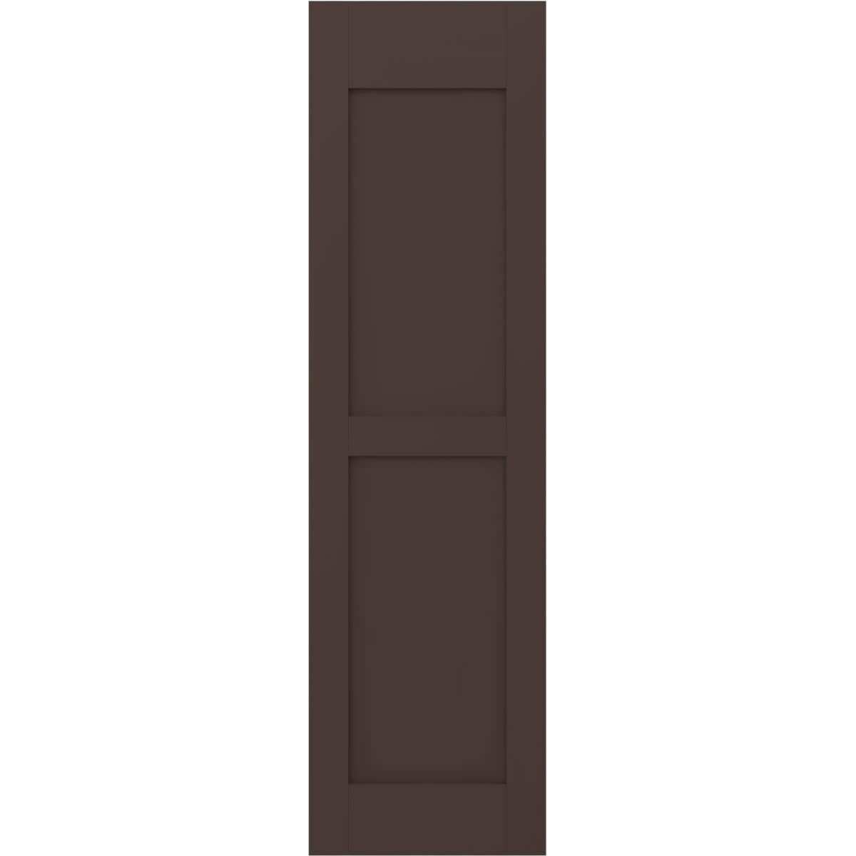 Ekena Millwork 12-in W x 67-in H Raisin Brown Paintable/Stainable Flat panel Wood Exterior Shutters ( 2 -Pack )